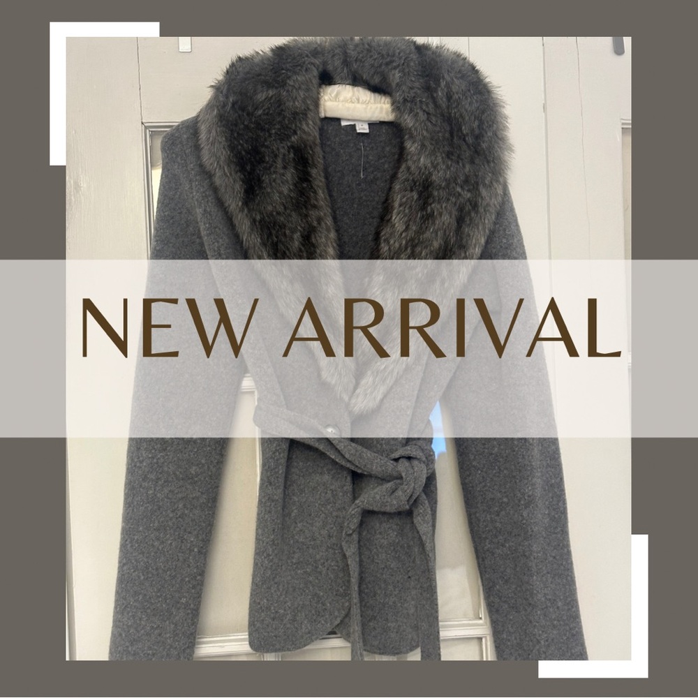 Anthropologie grey wrap sweater